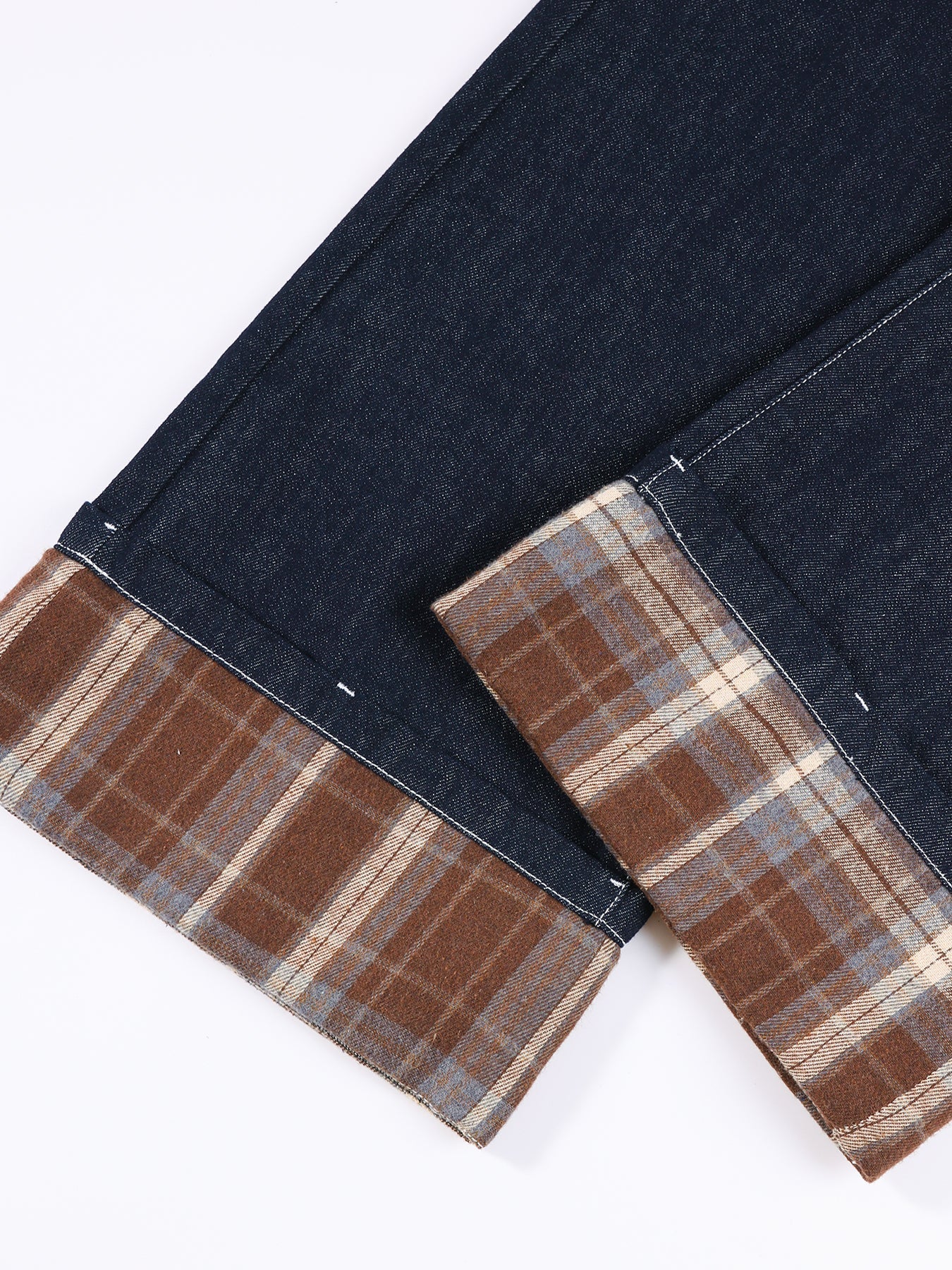 Girls' Fashion Wide Leg Pants Casual Plaid Cuff Jeans