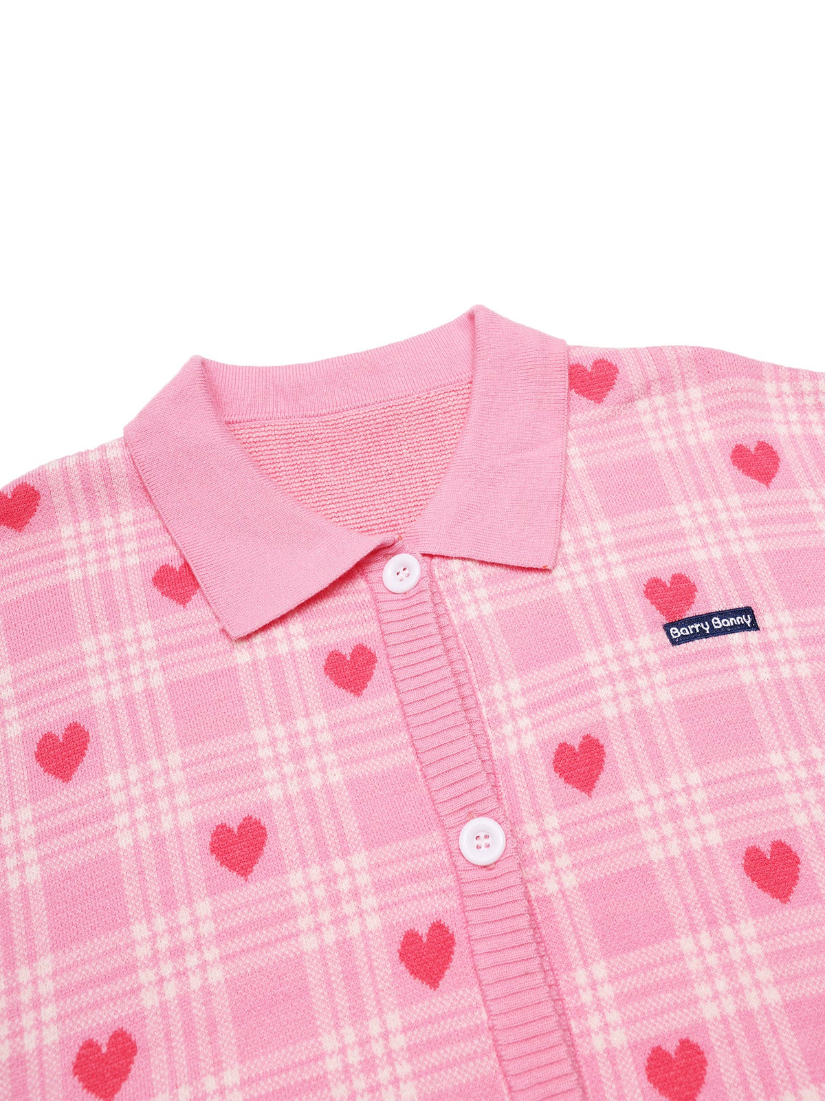 Pink Heart Plaid Ruffle Cardigan for Girls