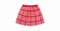 Charming Cat Knitted Cardigan & Red Plaid Pleated Skirt Set for Girls