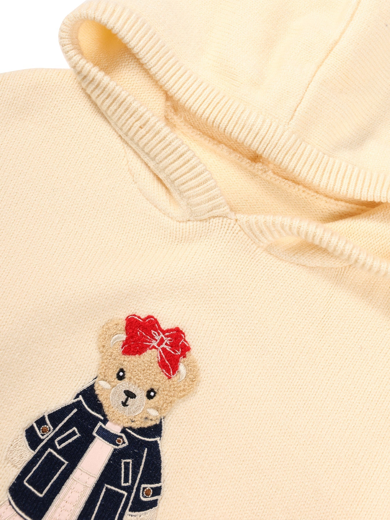 Kids Classic Pullover Hoodie with Bear Embroidery Sweater