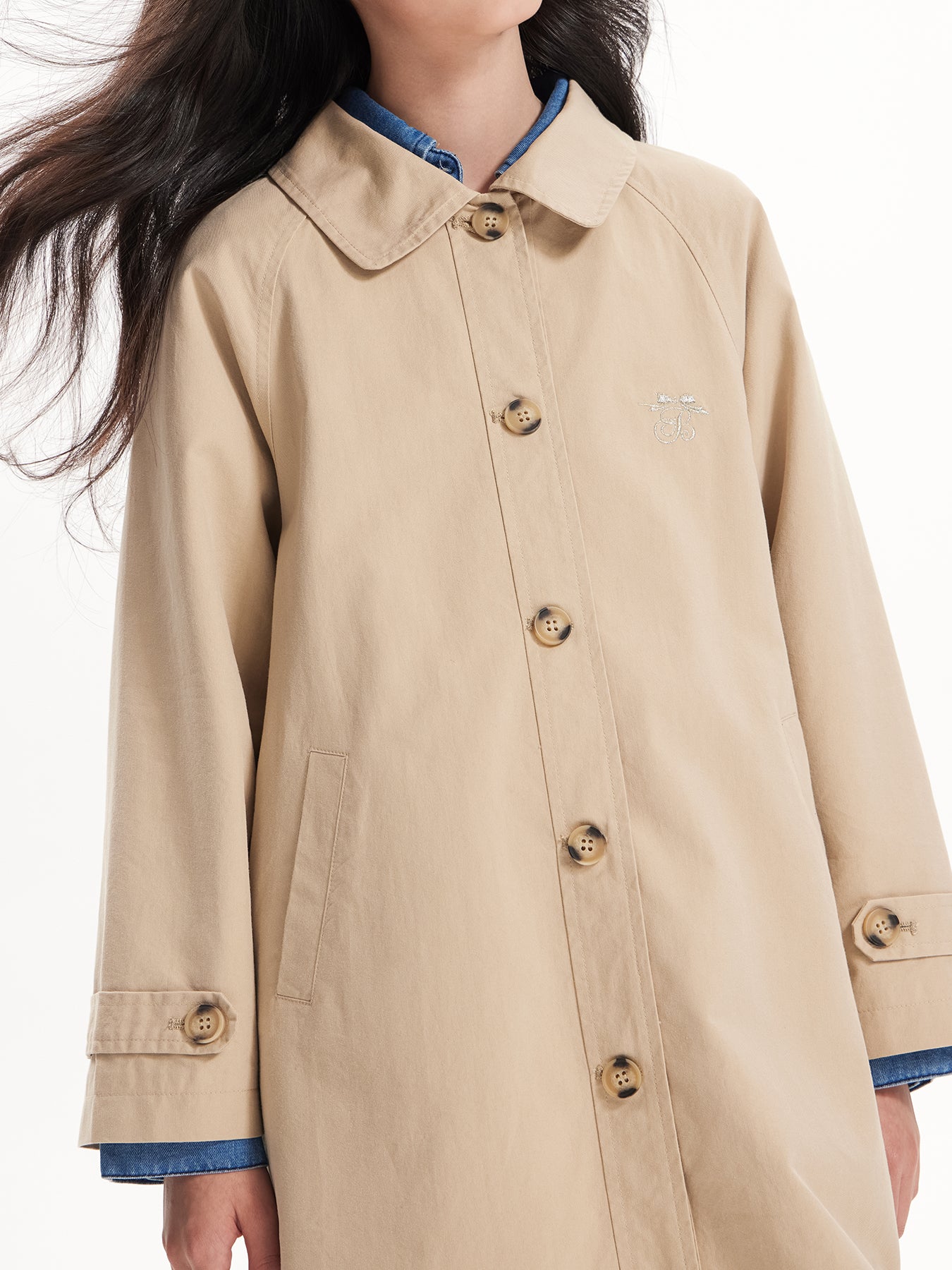 Trendy Kids’ Trench Coat with Classic Collar