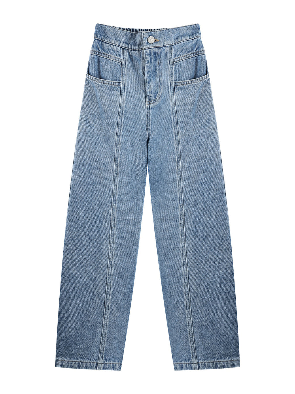 Girls High Waist Wide Leg Denim Jeans Casual Loose Fit