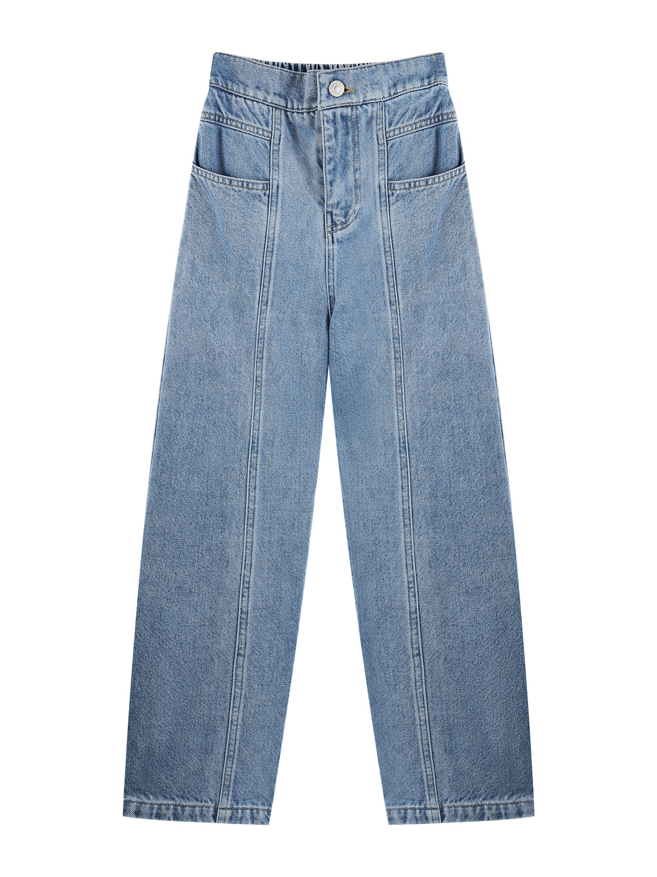 Girls High Waist Wide Leg Denim Jeans Casual Loose Fit