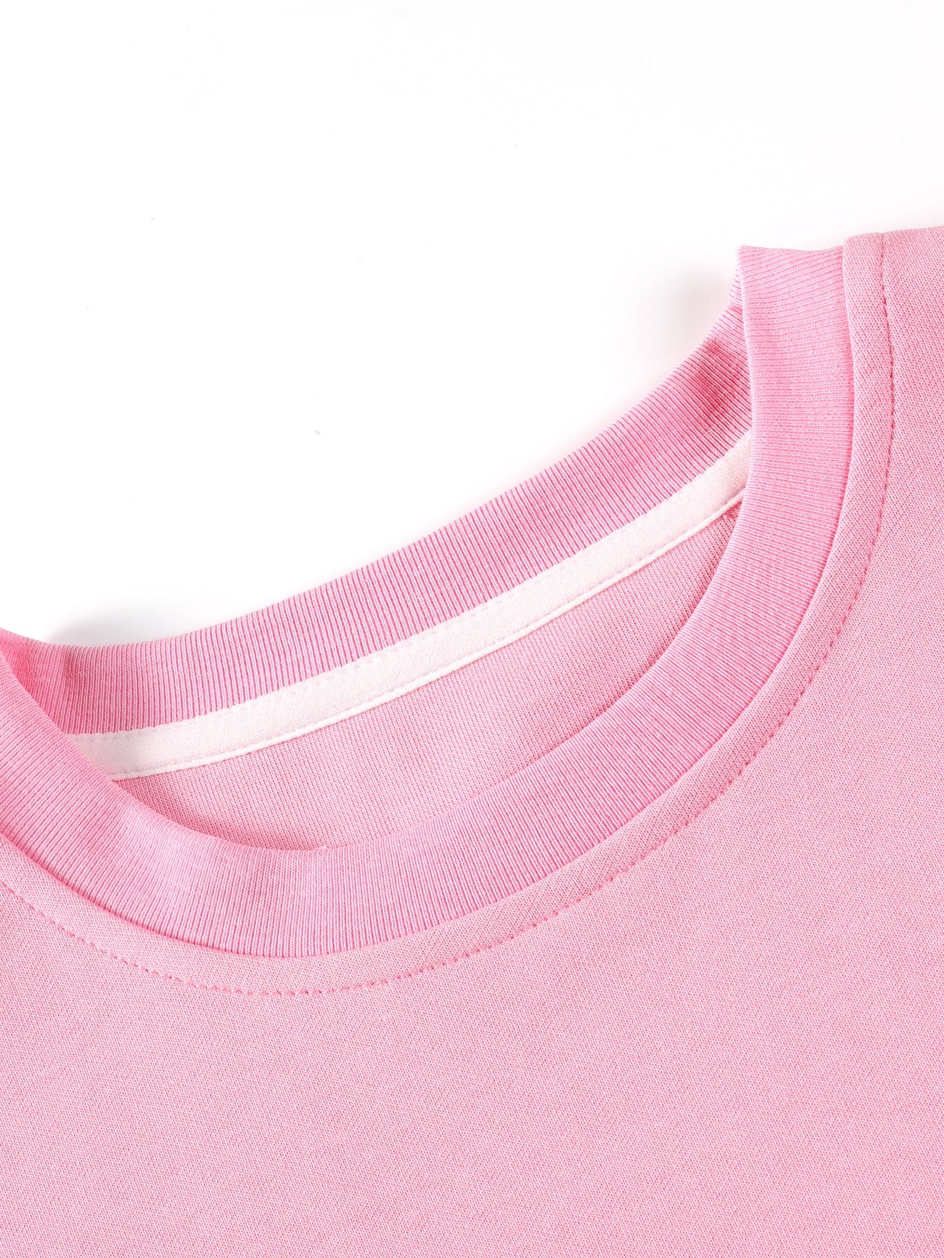 Girls Pink Short Sleeve Graphic Cotton T-Shirt