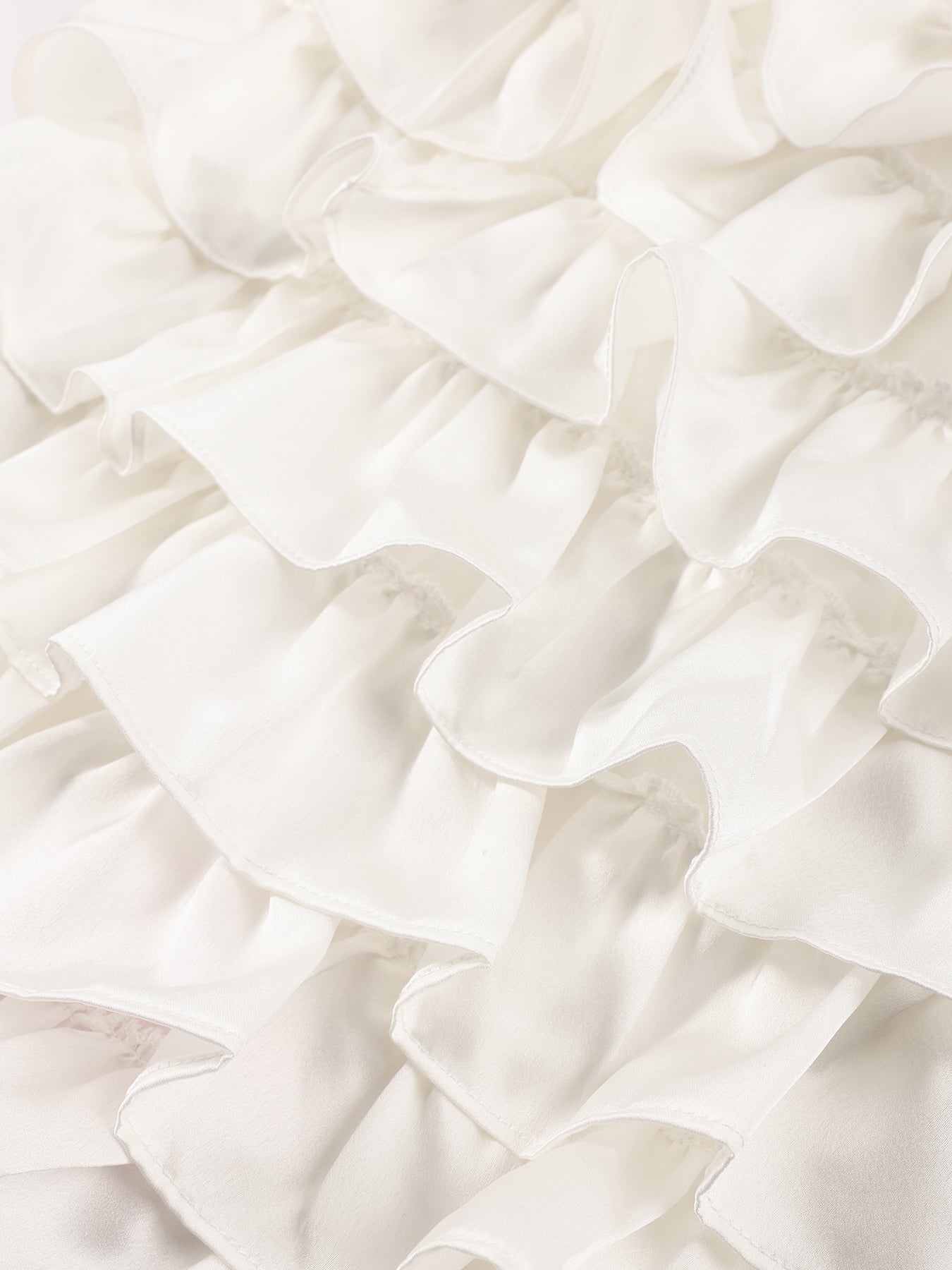 Girls Satin Ruffle Layered Princess Cake Skirt
