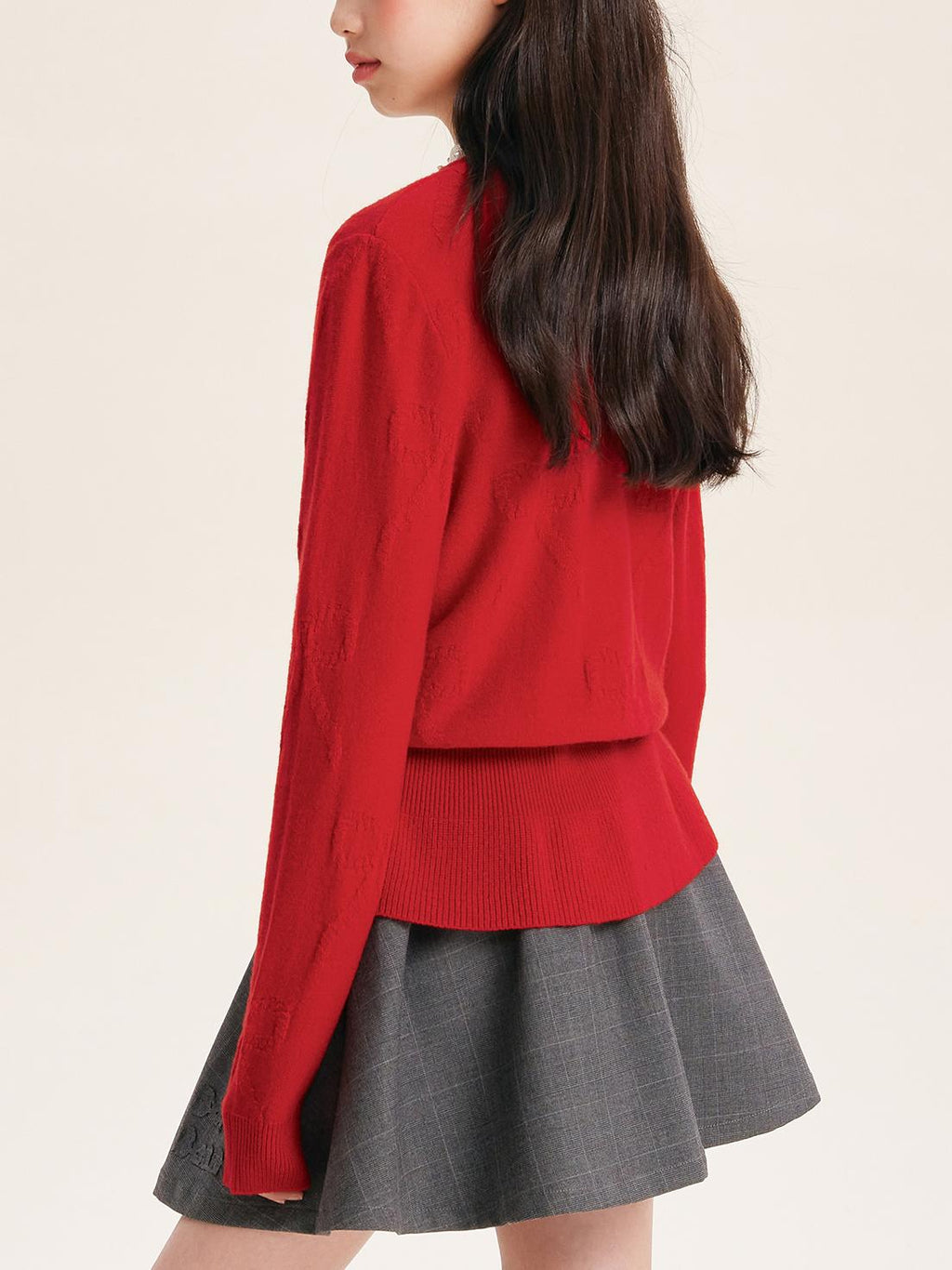 Girl's Solid Color Knit Cardigan Button Front Sweater