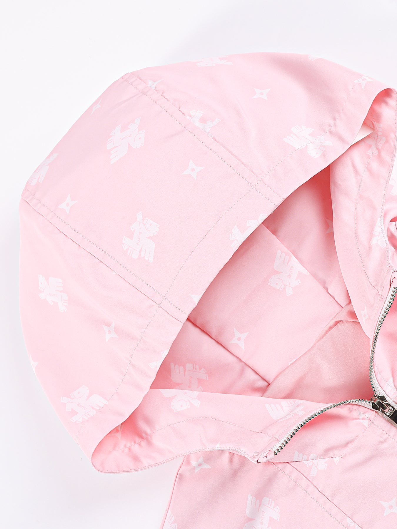Girls Pink Windbreaker Jacket with Hood and Zip