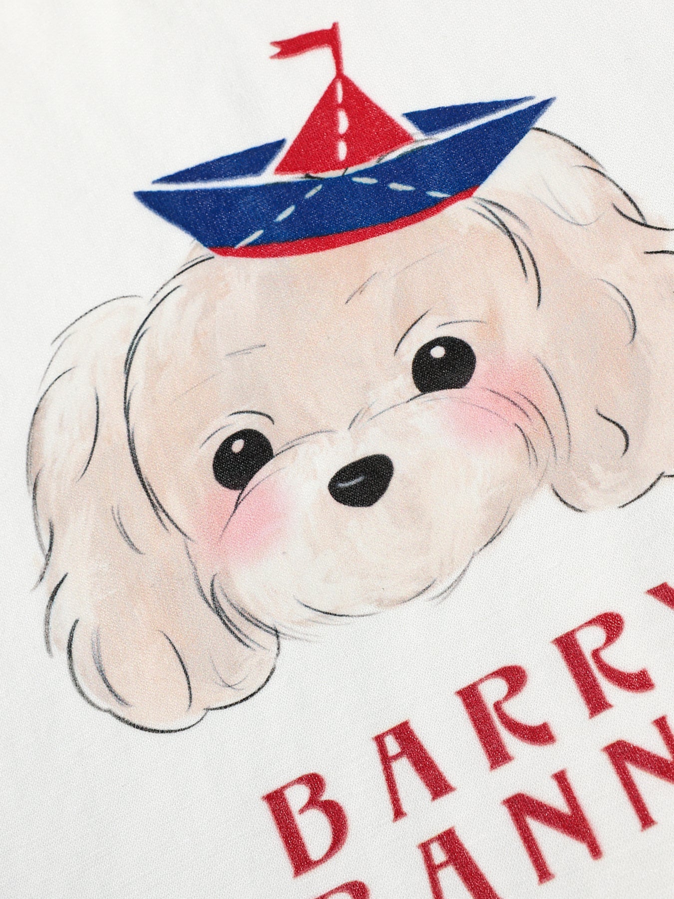 Girls Dog Graphic Cotton Blend Short Sleeve T-Shirt