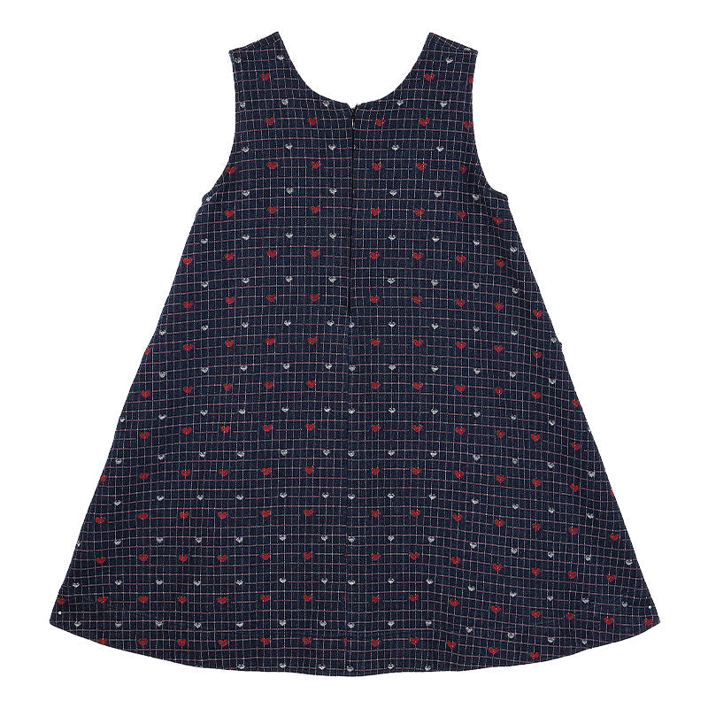 Plaid Children's Pinafore Dress with Ruffle Collar