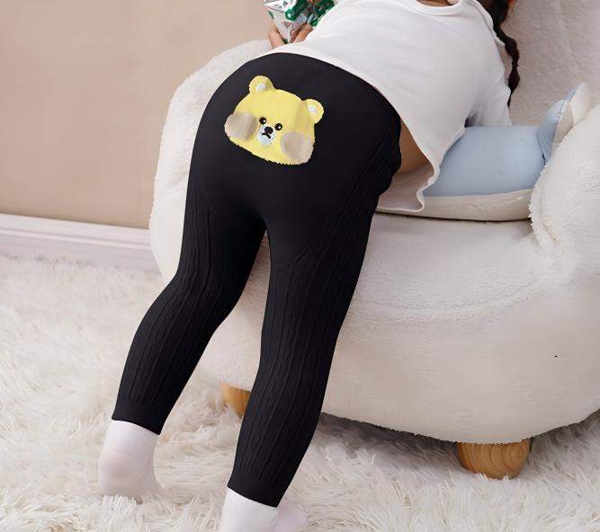 Toddler Cartoon Warm Fleece Lined Winter Leggings Pants