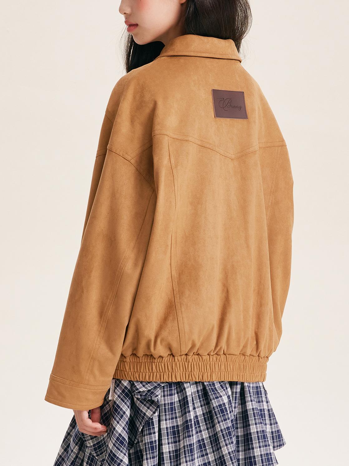 Girls Casual Drop Shoulder Jacket with Front Zip