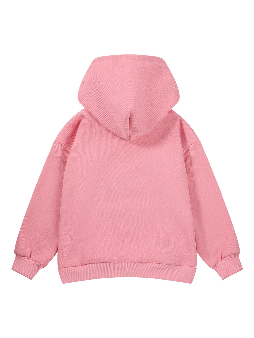 Girls Pink Cat Hoodie Sweatshirt Fleece Lined Casual Top