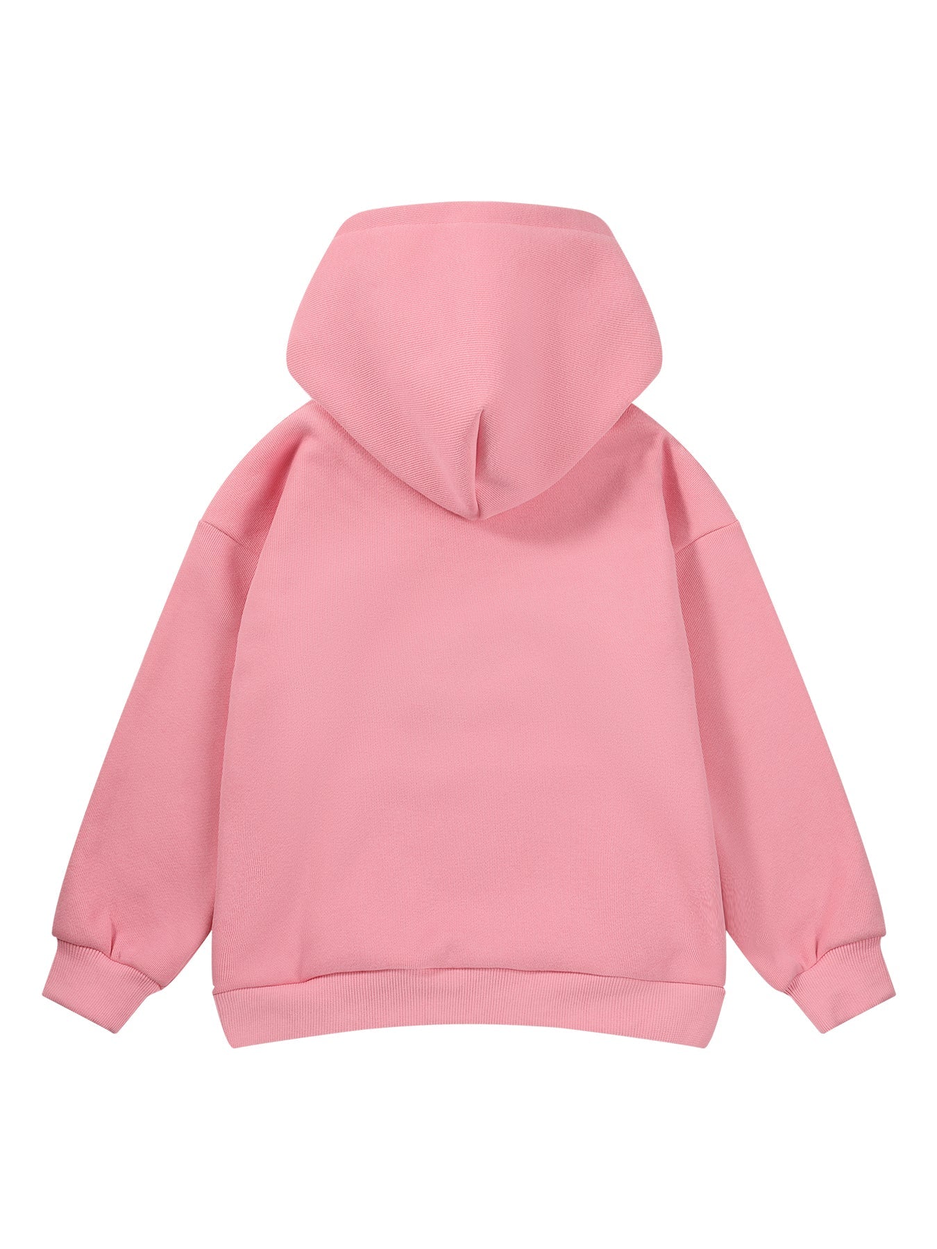 Girls Pink Cat Hoodie Sweatshirt Fleece Lined Casual Top