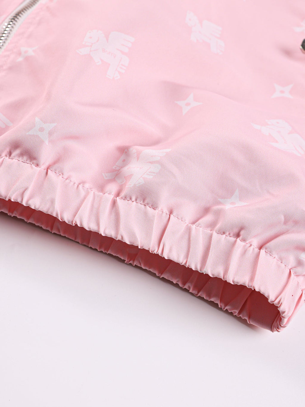 Girls Pink Windbreaker Jacket with Hood and Zip