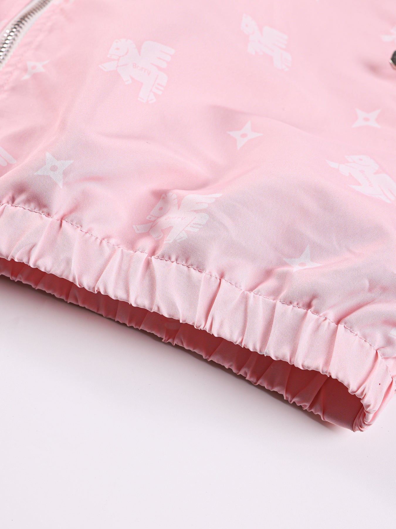 Girls Pink Windbreaker Jacket with Hood and Zip