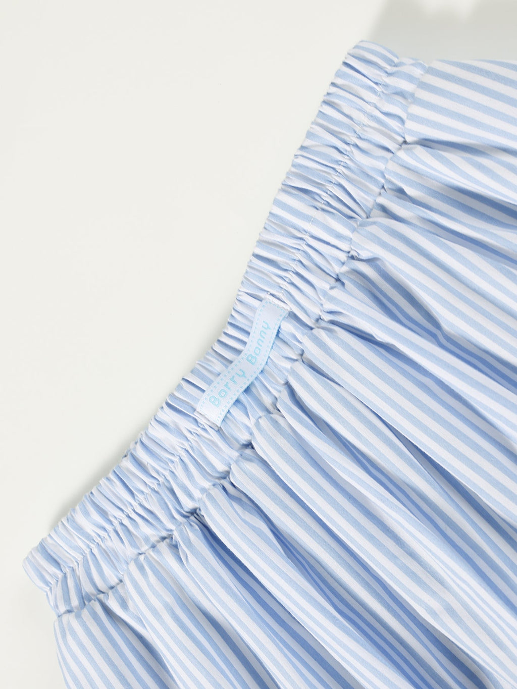 Girls Ruffle Sleeve Striped Blouse and Skirt Shorts