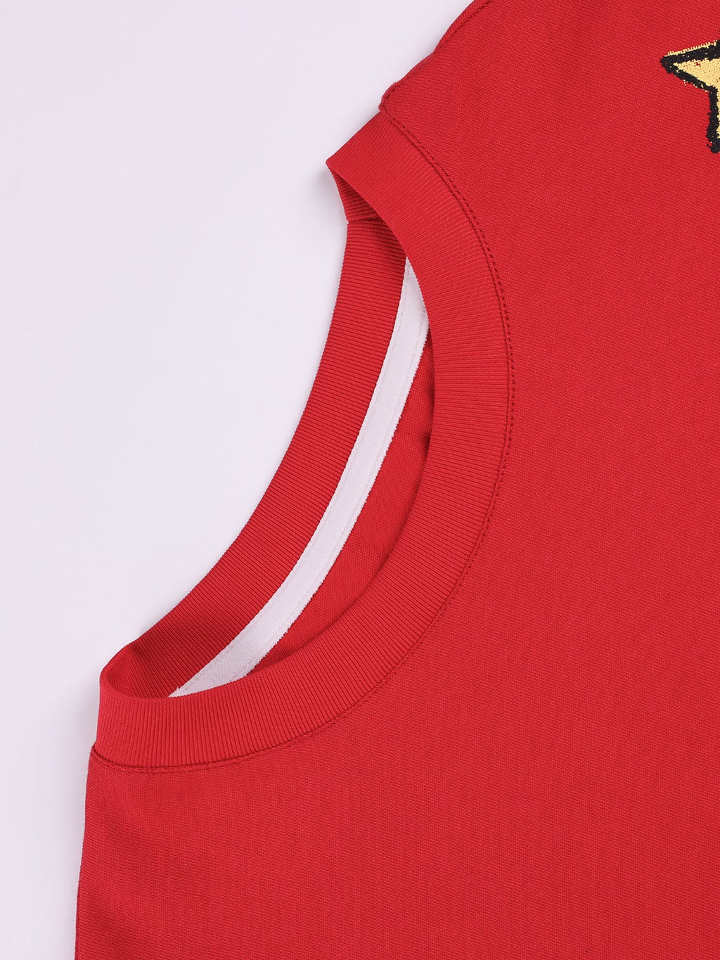 Girls Red Pullover Crewneck Cotton Long Sleeve Top