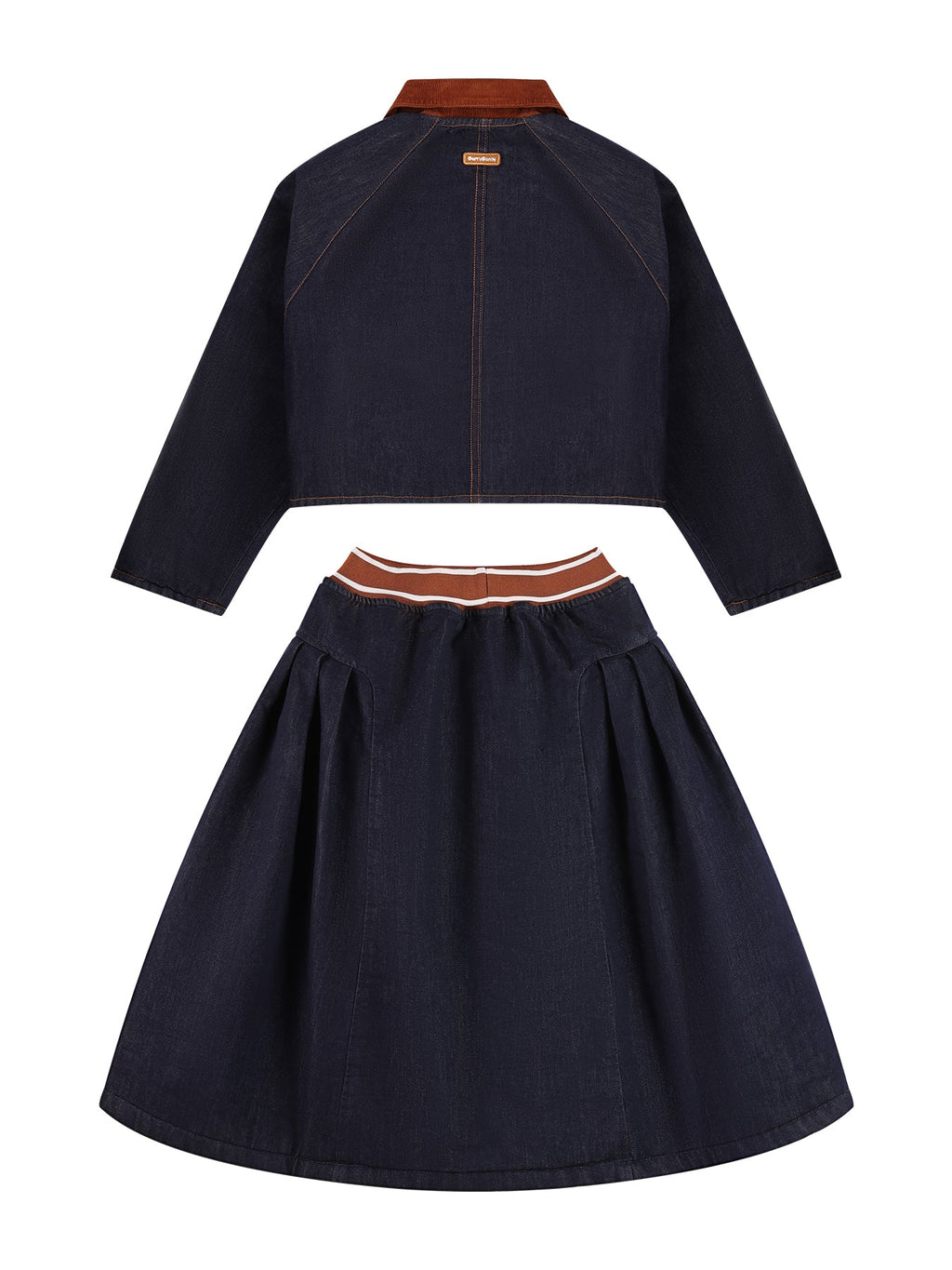 Girls Denim Jacket and Midi Skirt Outfit