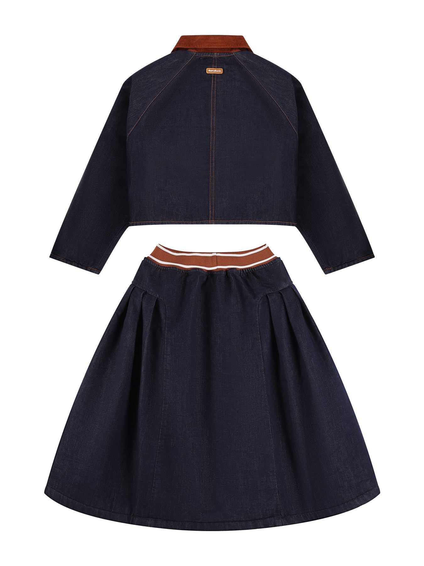 Girls Denim Jacket and Midi Skirt Outfit