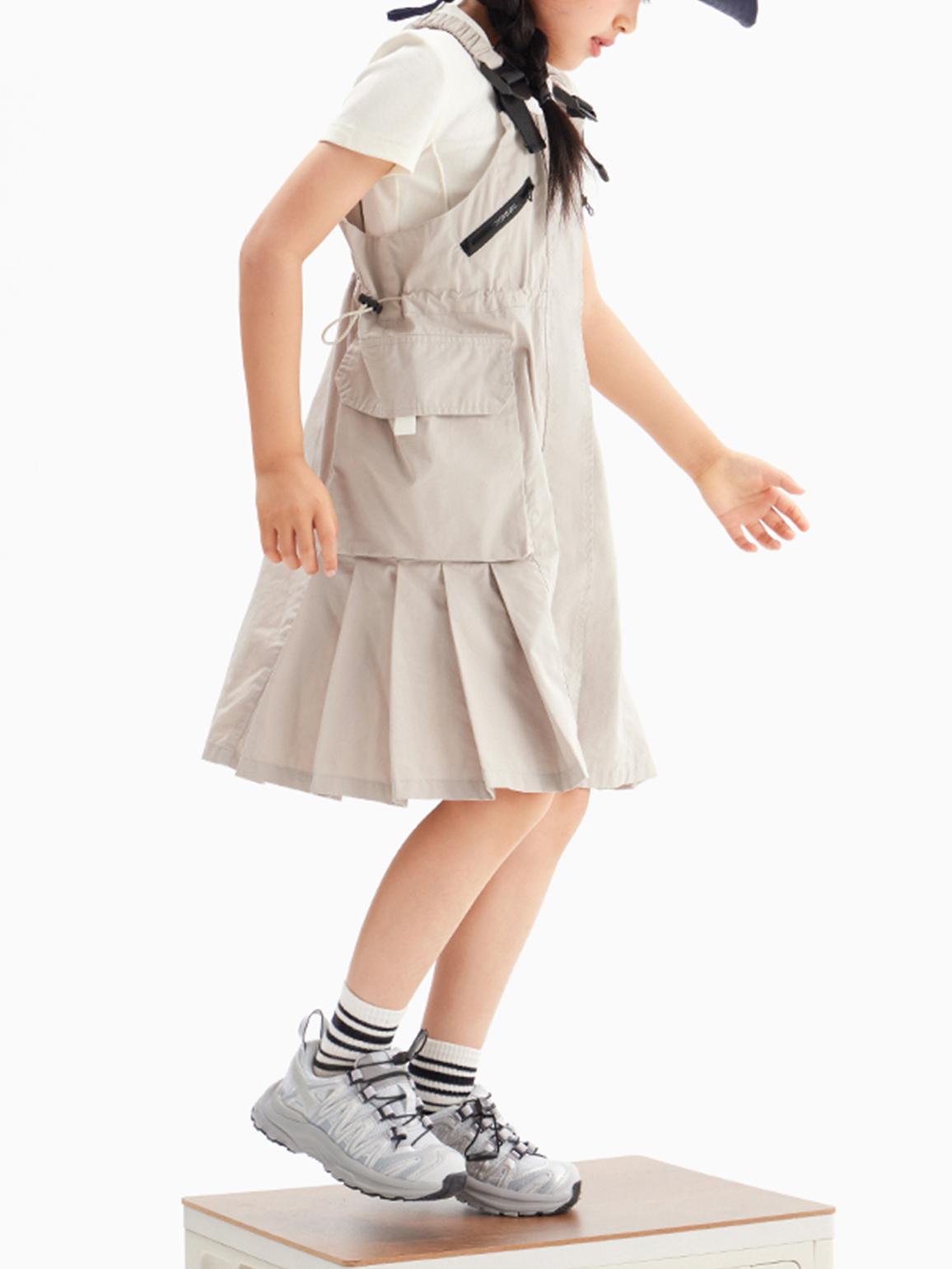 Girls Outdoor Utility Pocket Overall Dress