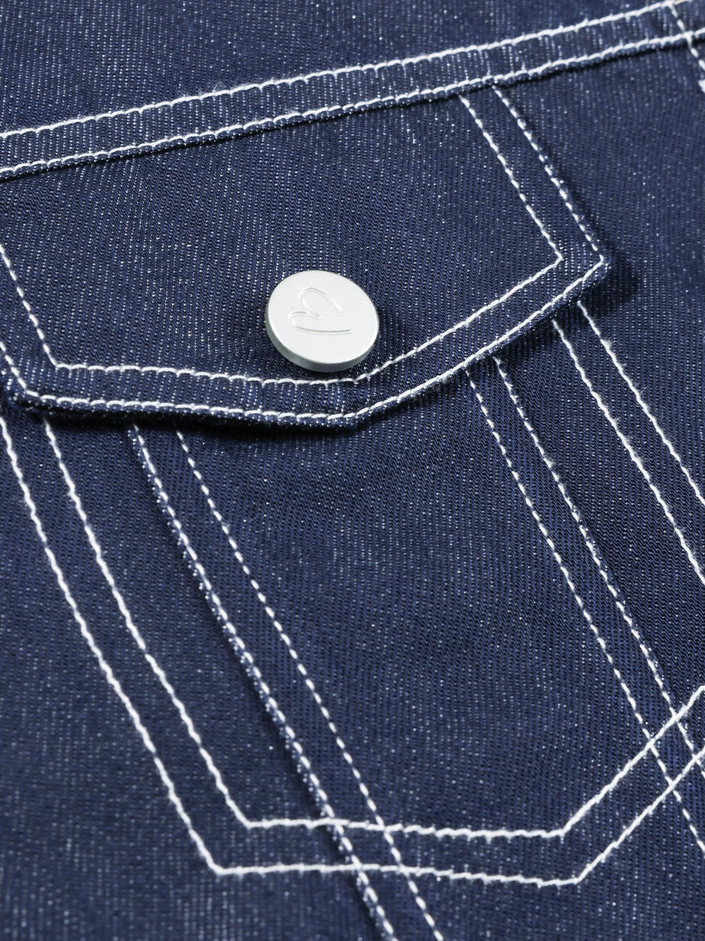 Girls Denim Jacket with Heart Pocket and Button Front