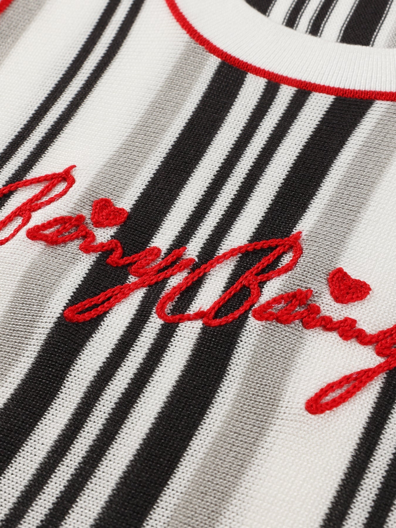 Girls Striped Tank Top Letter Embroidery Summer Vest