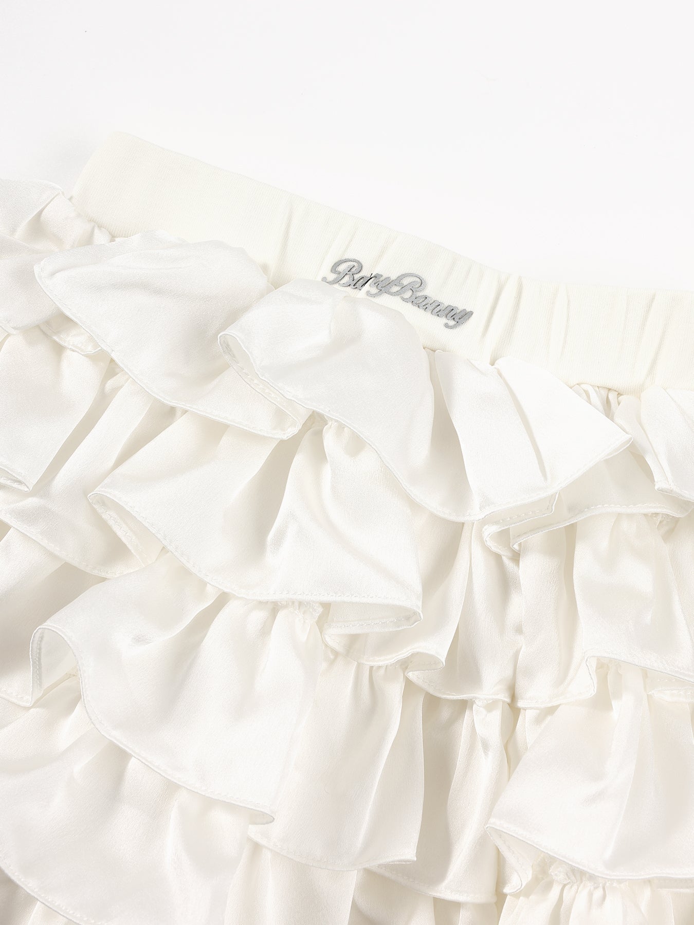 Girls Satin Ruffle Layered Princess Cake Skirt