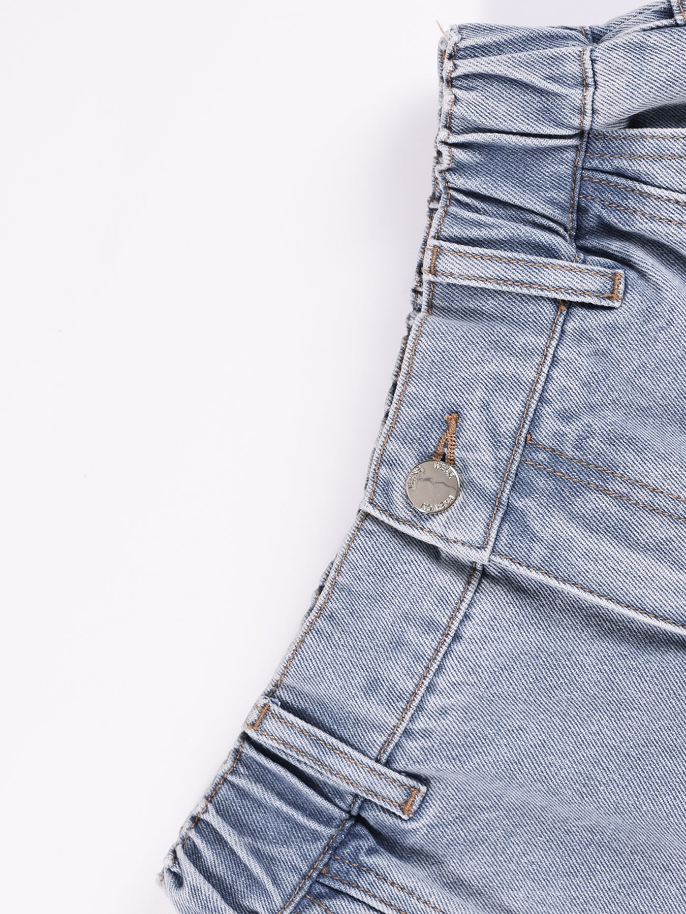 Girl's Wide Leg Star Print Denim Jeans Casual Pants