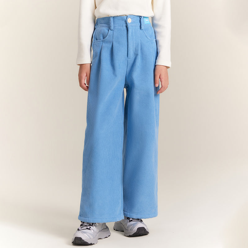 Girls Corduroy Wide Leg Pants Casual Spring Outfit