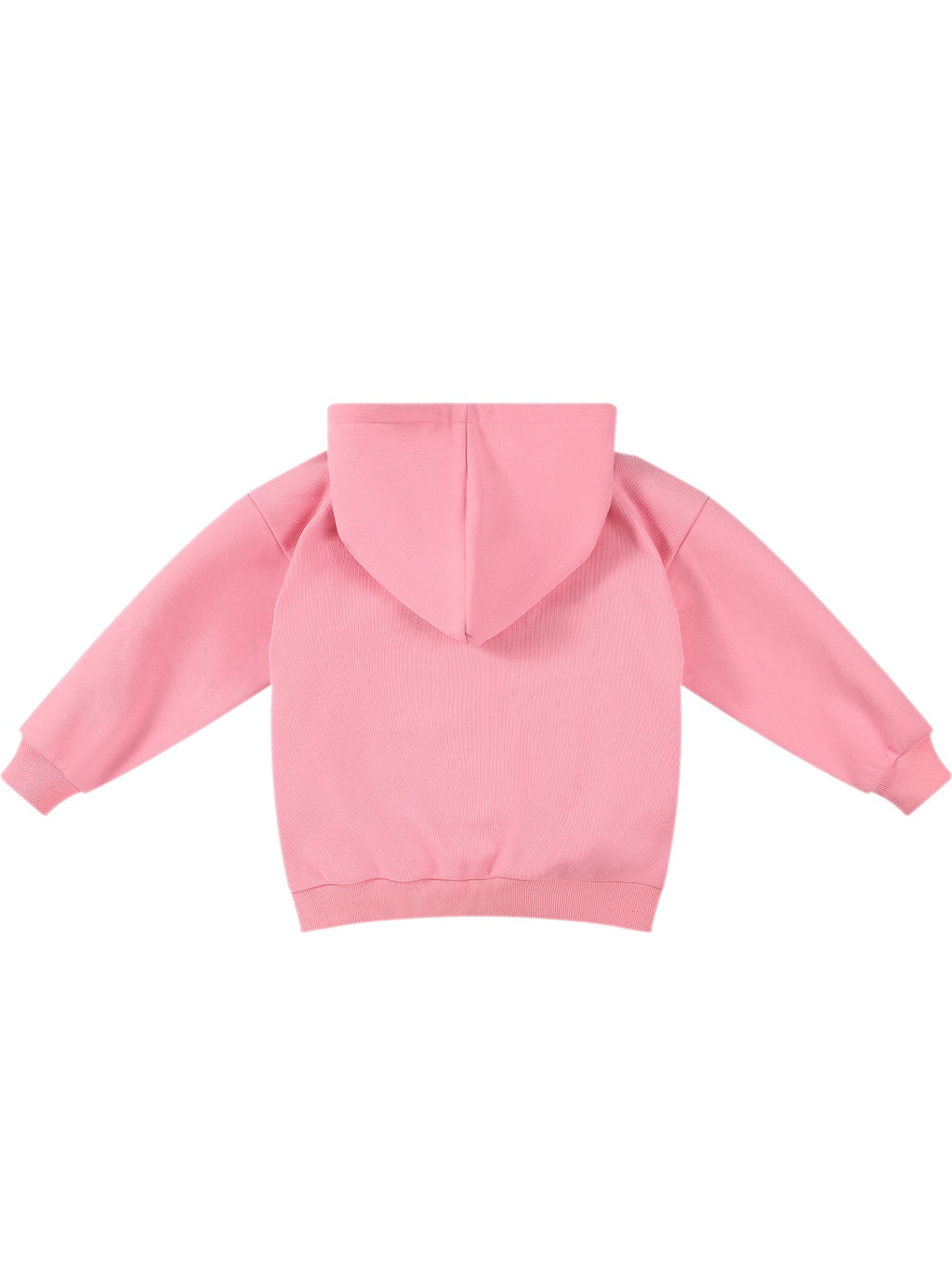 Girls Pink Hoodie with Cute Cat Print and Rhinestone Detail