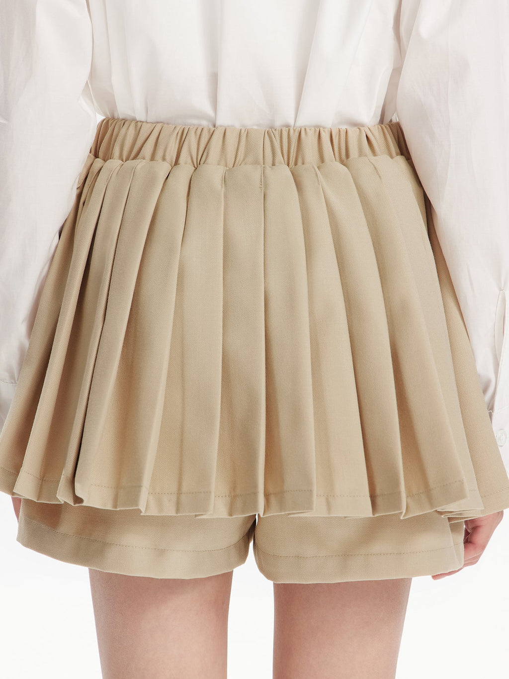 Girls Pleated Skirt with Logo Embroidery Safety Shorts