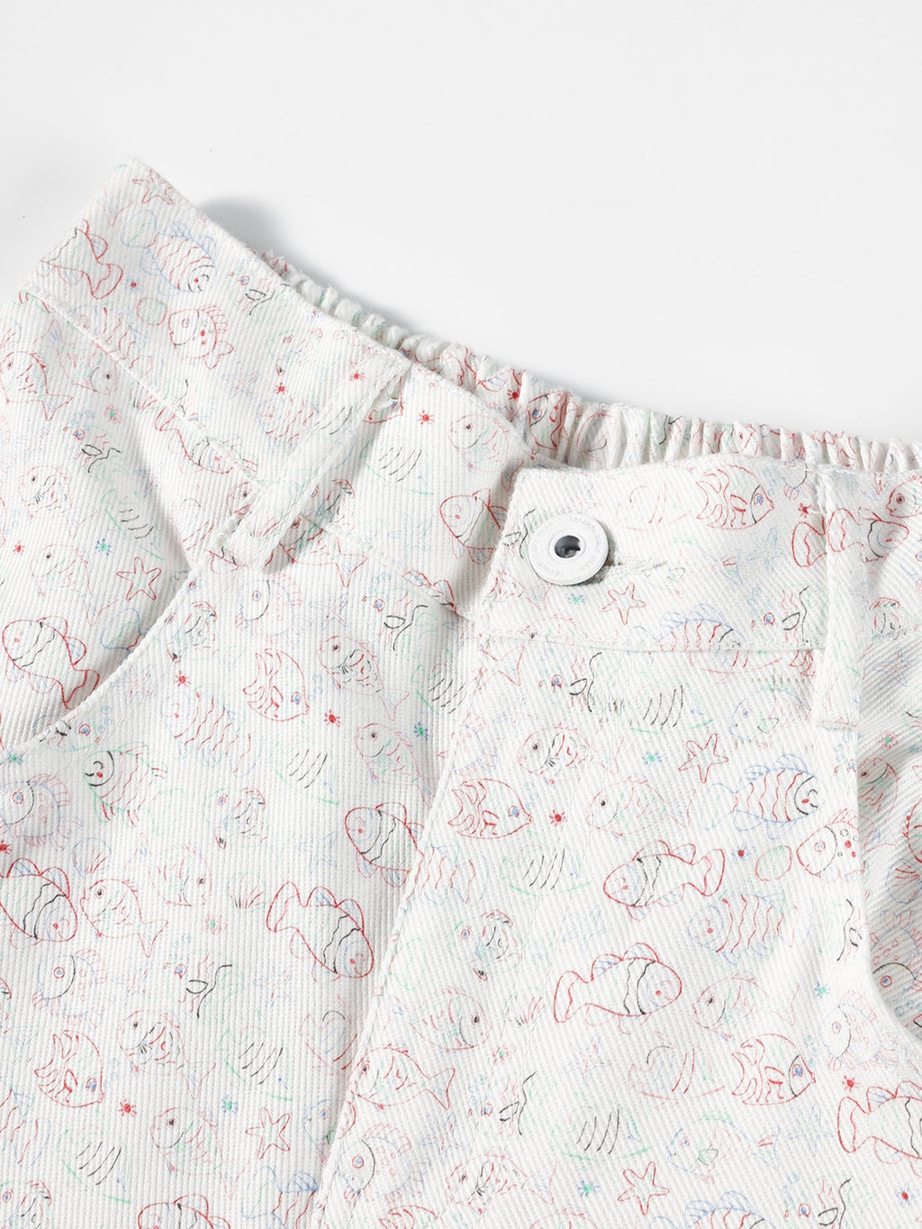 Girls Cotton Wide Leg Pants Summer Fish Print