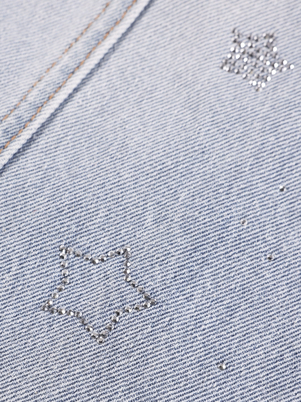Girl's Wide Leg Star Print Denim Jeans Casual Pants