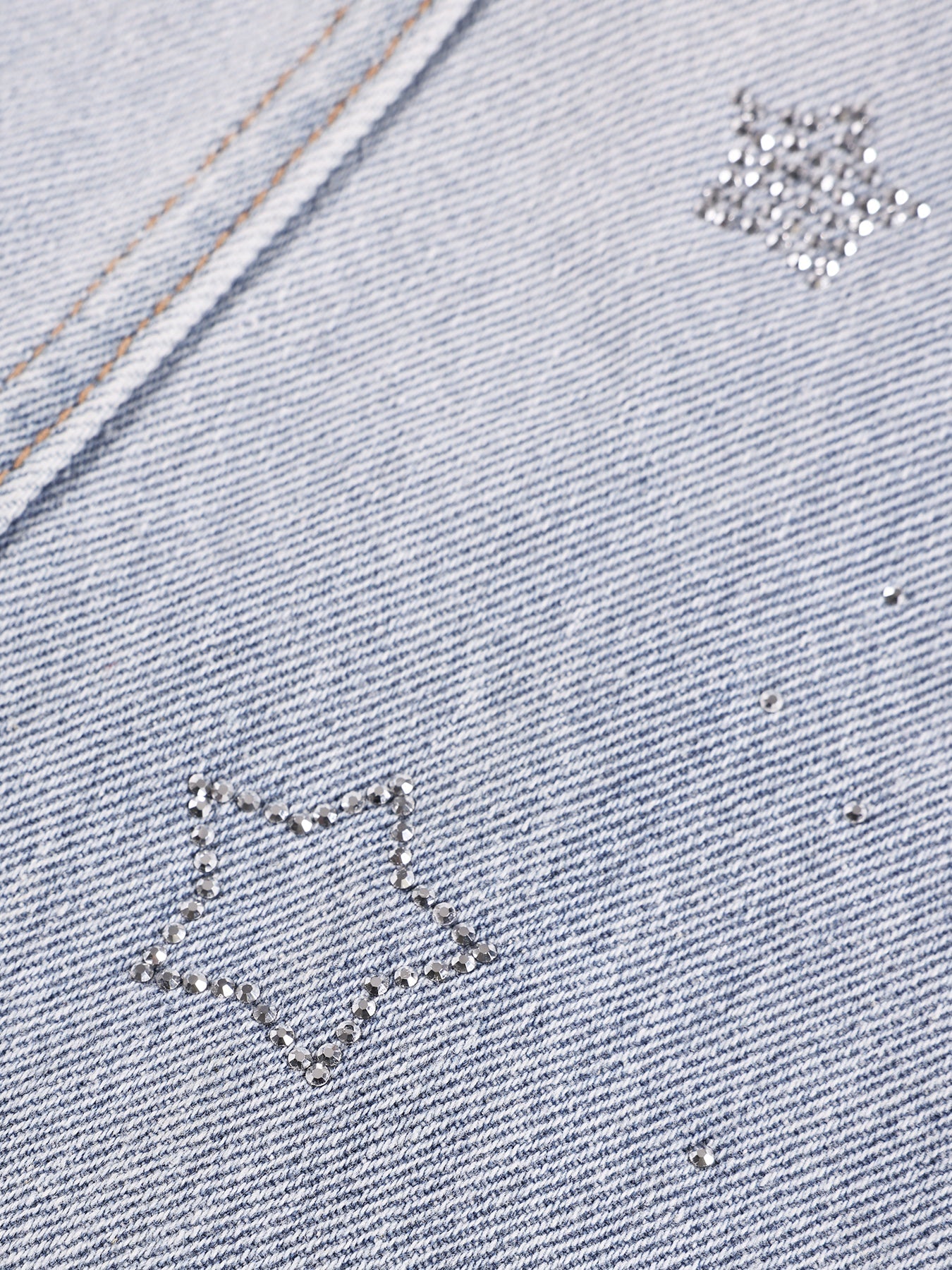 Girl's Wide Leg Star Print Denim Jeans Casual Pants