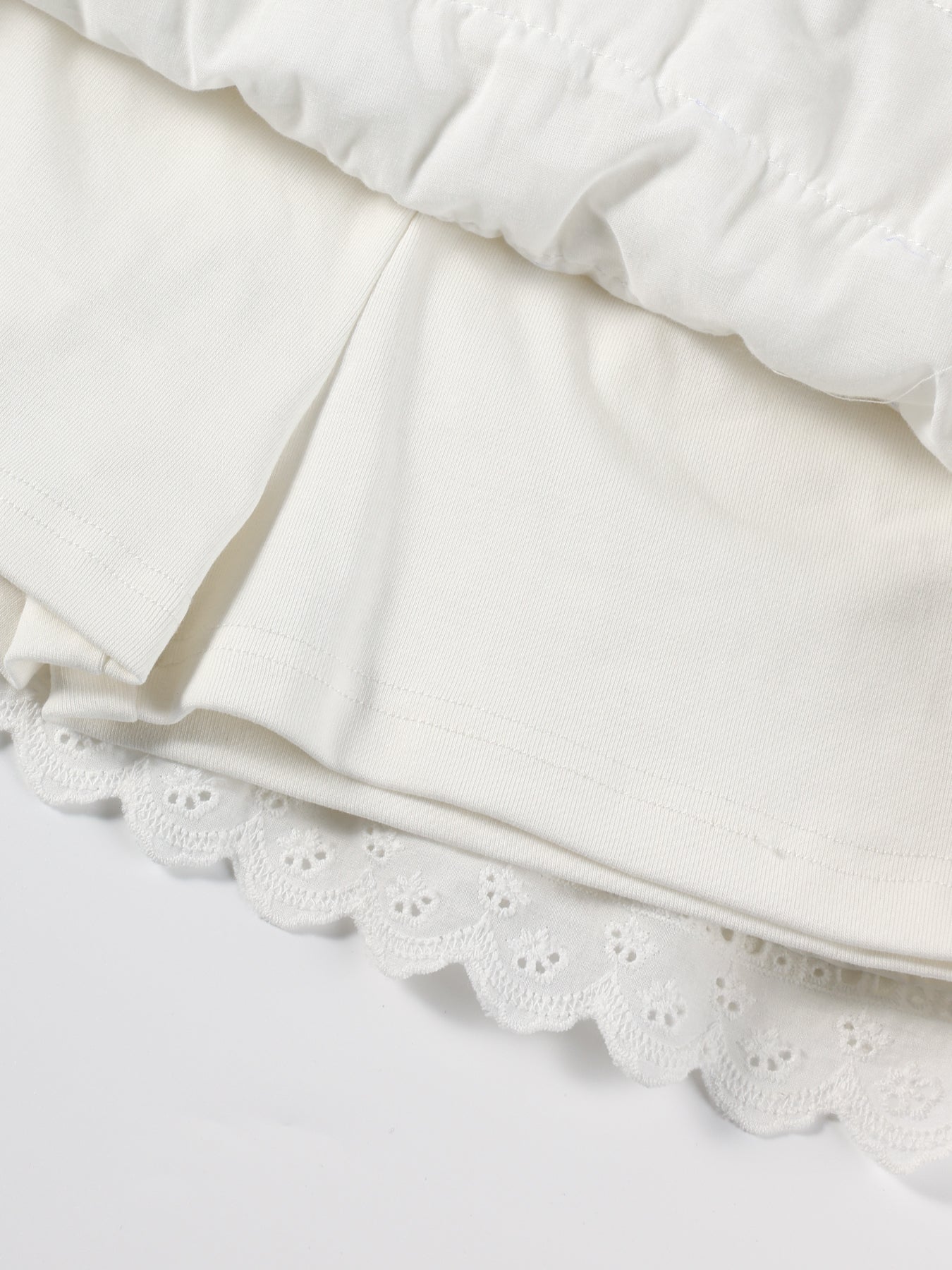Girls Lace Ruffle Layered Skirt Cute School Style Outfit