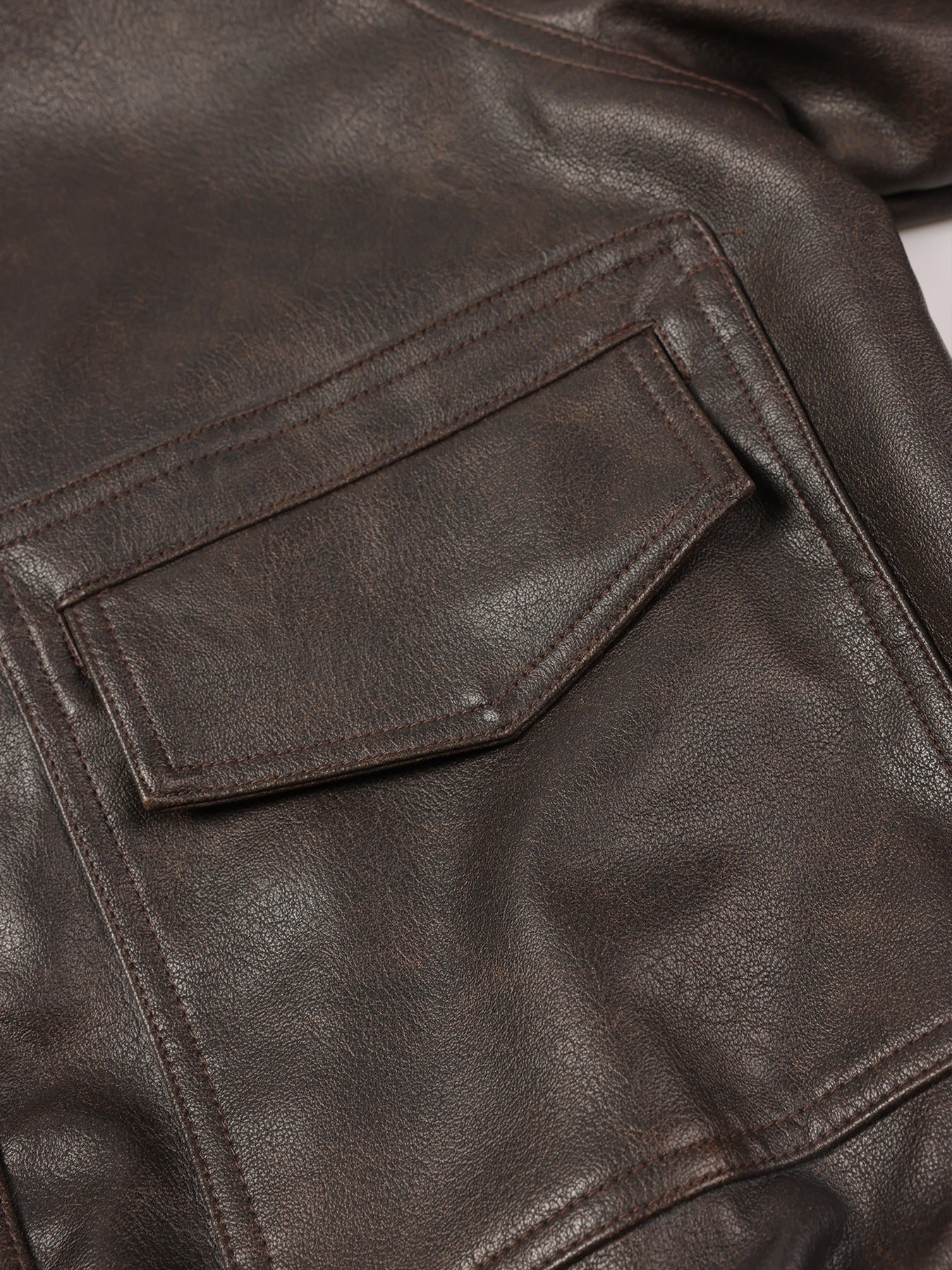 Kids Oversized Vintage Faux Leather Jacket Casual