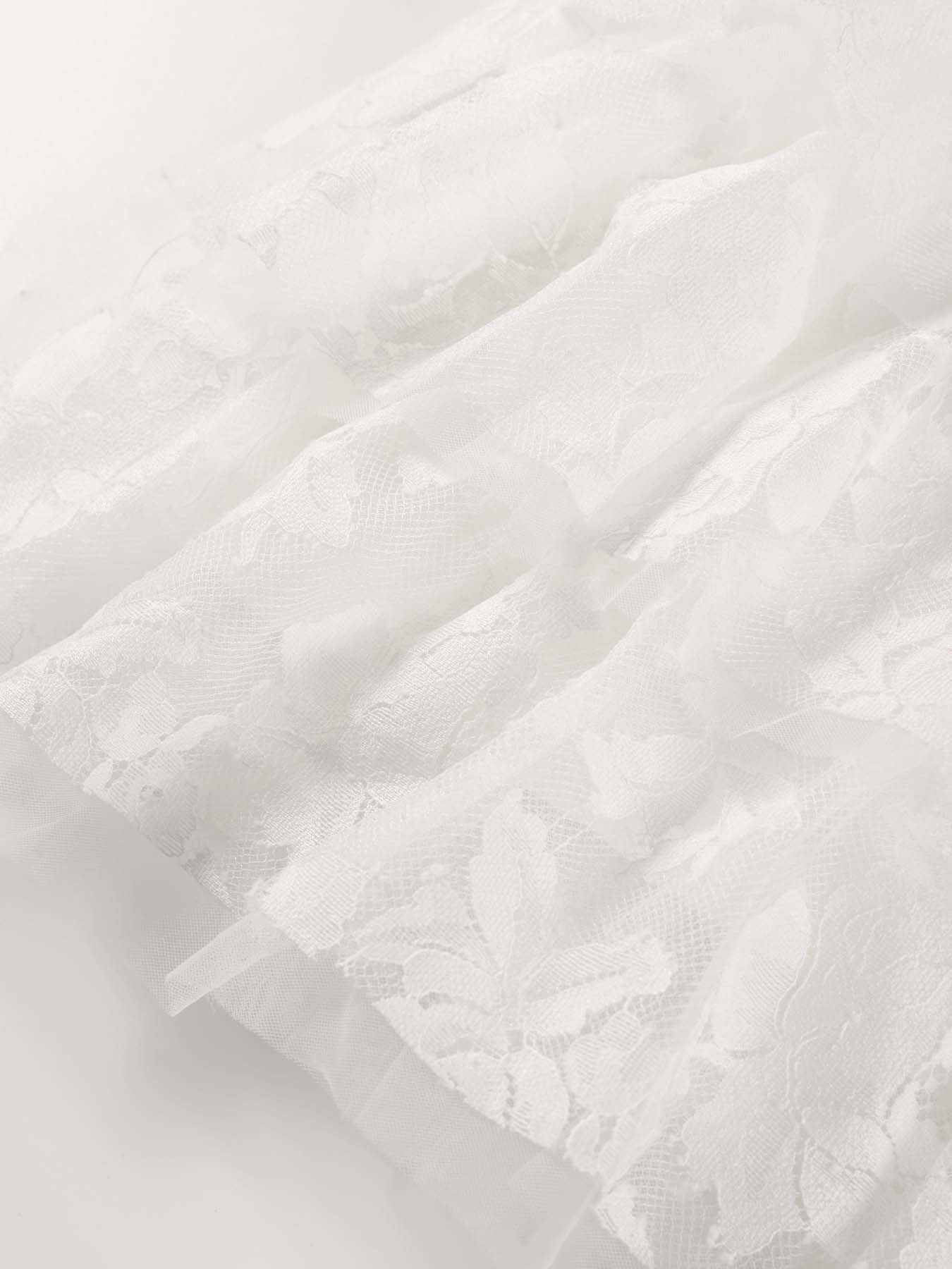 Girly Lace & Tulle Sleeveless Princess Dress for Girls