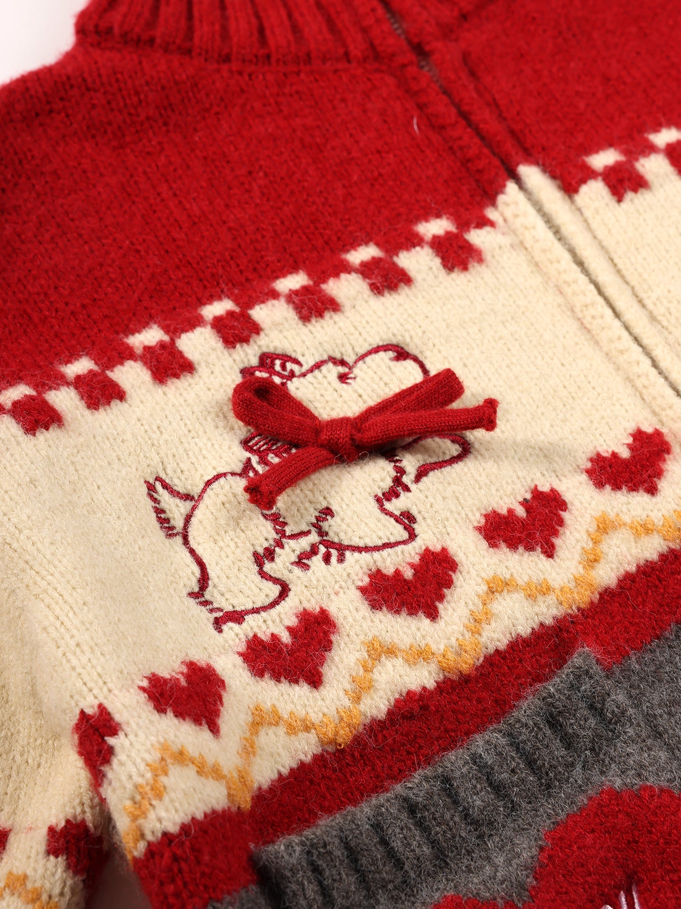 Kids' Cozy Knit Cardigan and Skirt Set with High Collar