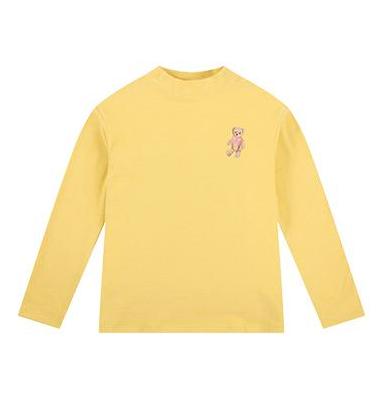 Girls Mock Neck Thermal Top Embroidered Long Sleeve Tee