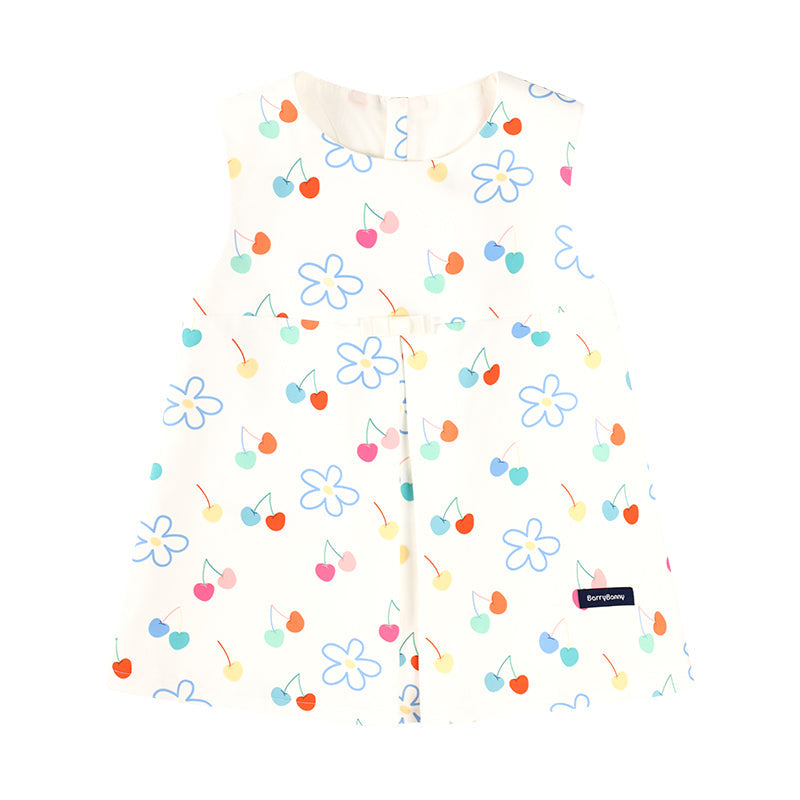 Girls Cherry Print Sleeveless Top and Shorts