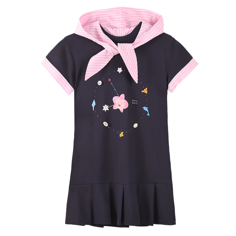 Girls Summer School Style Short Sleeve Casual Dress