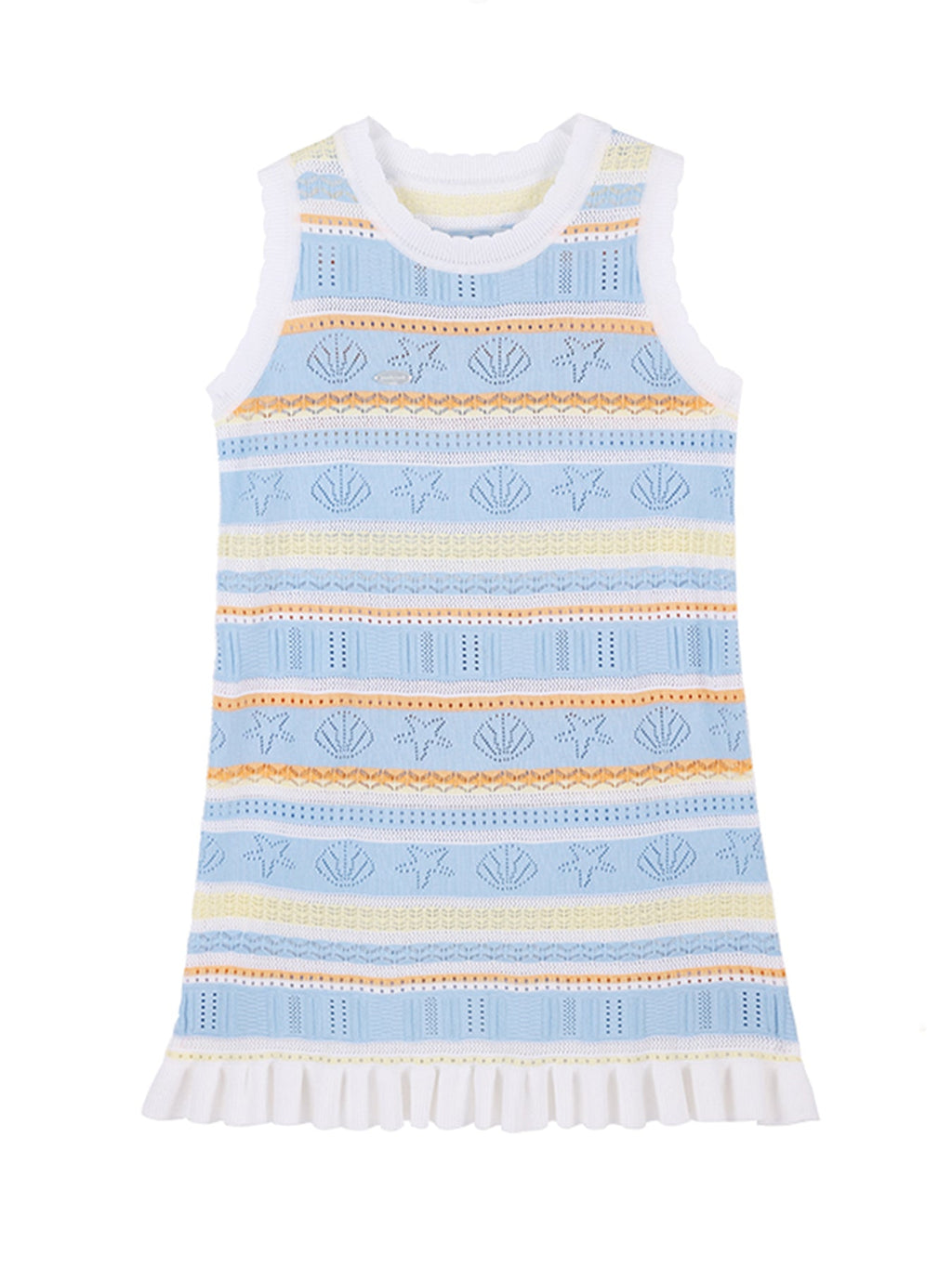 Girls Sleeveless Striped Knit Dress Summer Casual Outfit