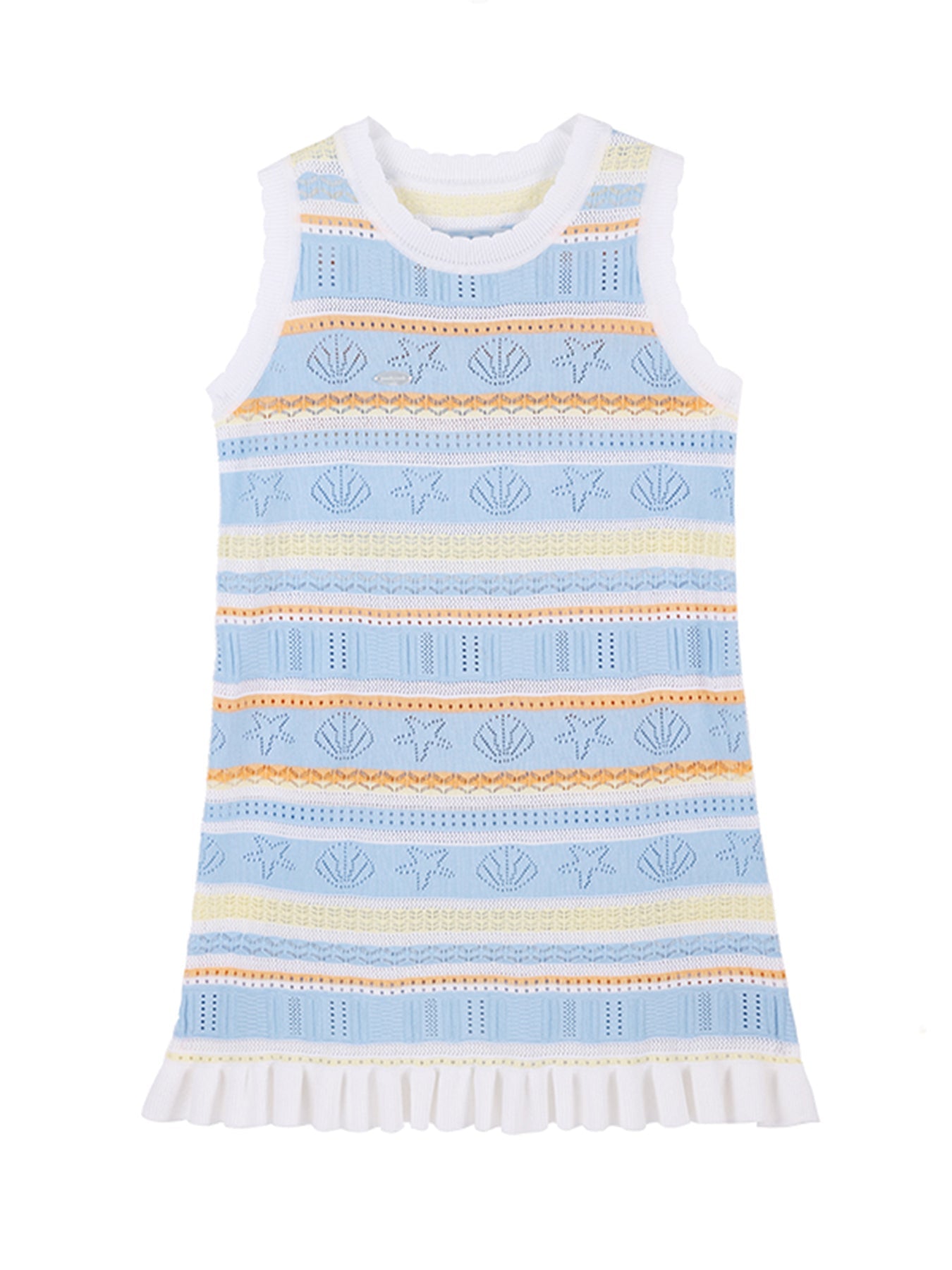 Girls Sleeveless Striped Knit Dress Summer Casual Outfit