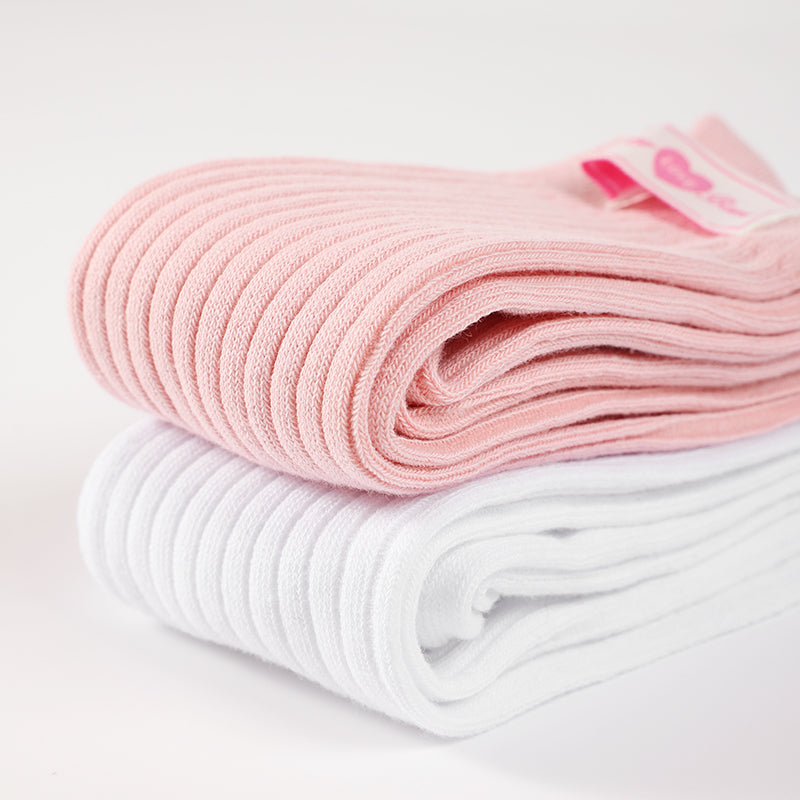 Kids Simple Cotton Ribbed Knee-High Socks