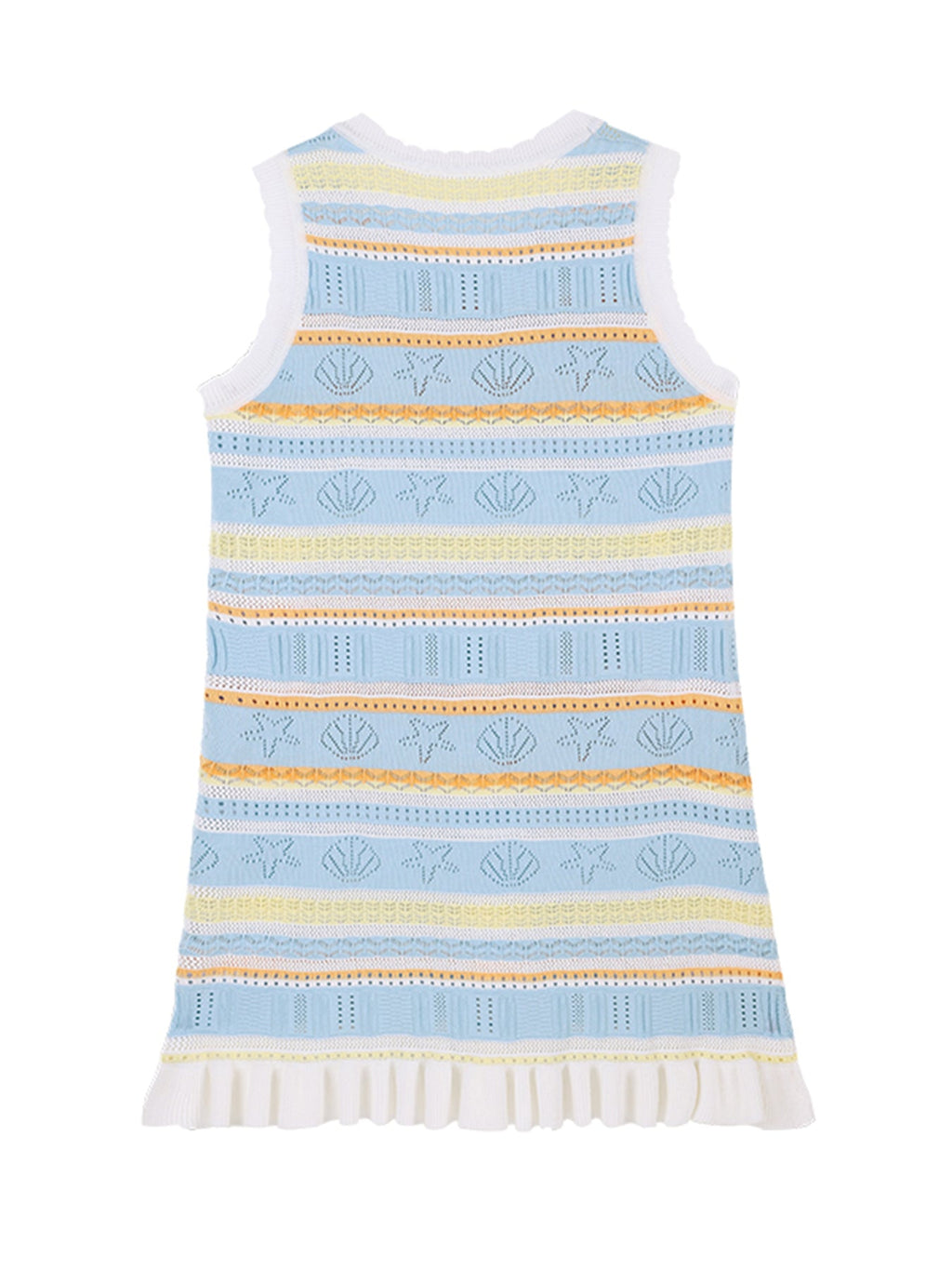 Girls Sleeveless Striped Knit Dress Summer Casual Outfit