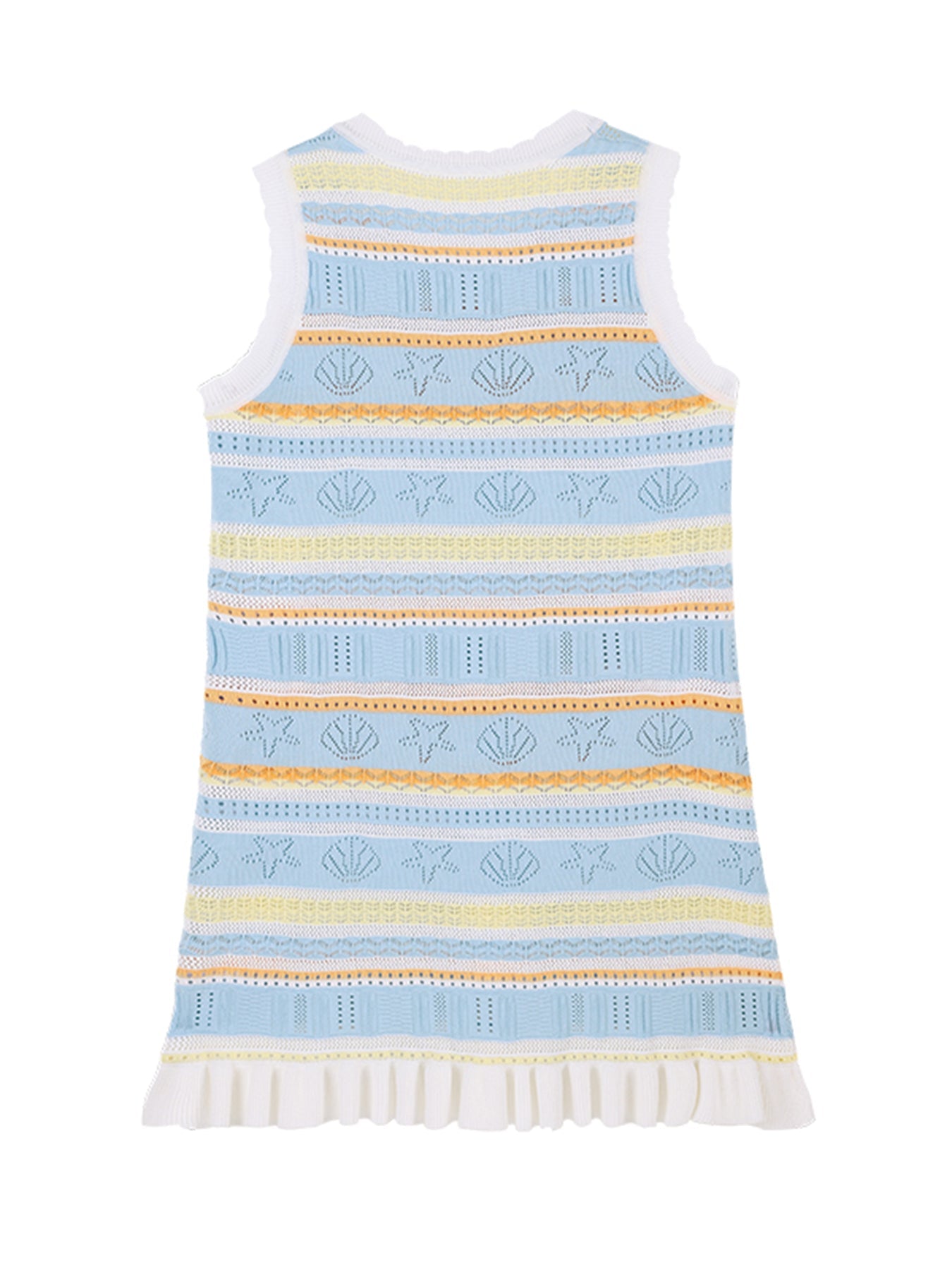 Girls Sleeveless Striped Knit Dress Summer Casual Outfit